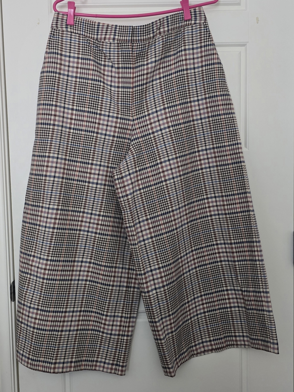 Massimo Dutti Plaid Gauchos/Wide Cropped Pants Size 12